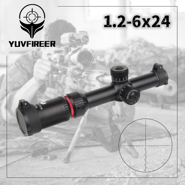 1.2-6x24 Scope Tactics Hunting Optical Sight Tactical Waterproof Optical Sight Scope Long Range Rifle scope